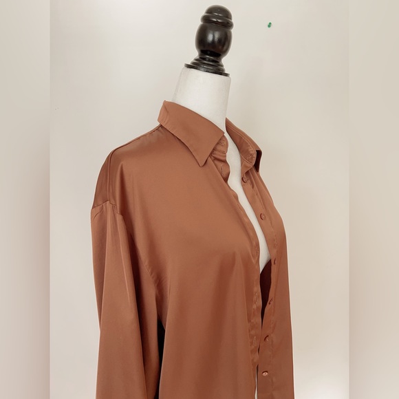 Dynamite Silk Blouse. 95% new condition. Caramel colour. - Picture 3 of 7